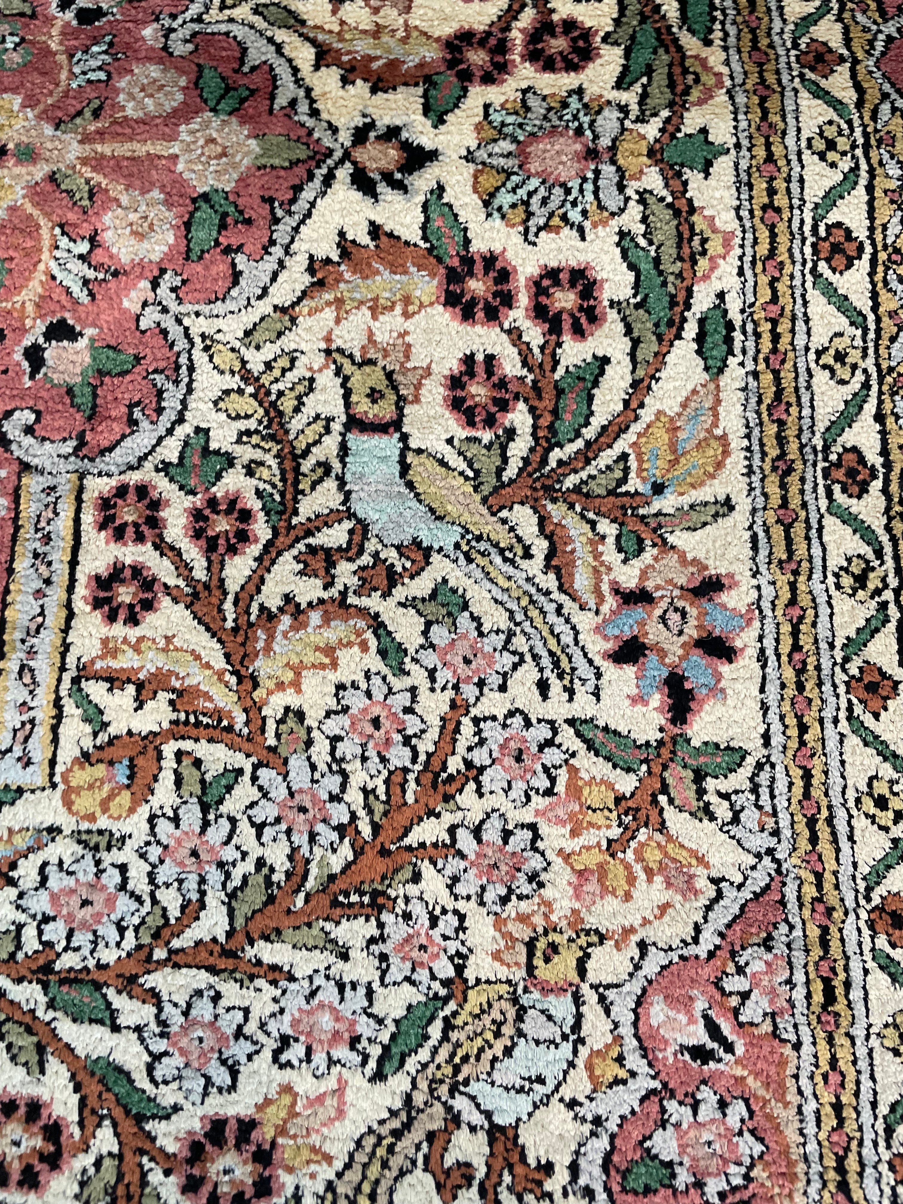 Kashmir silk rug 180x123cm