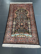 Kashmir silk rug 128x76cm