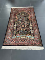 Kashmir silk rug 128x76cm